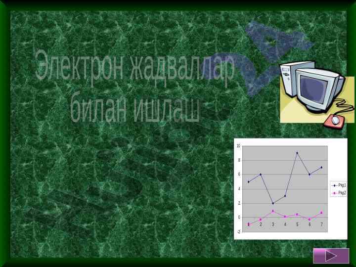 Excel muhiti bilan ishlash amal mavzusi