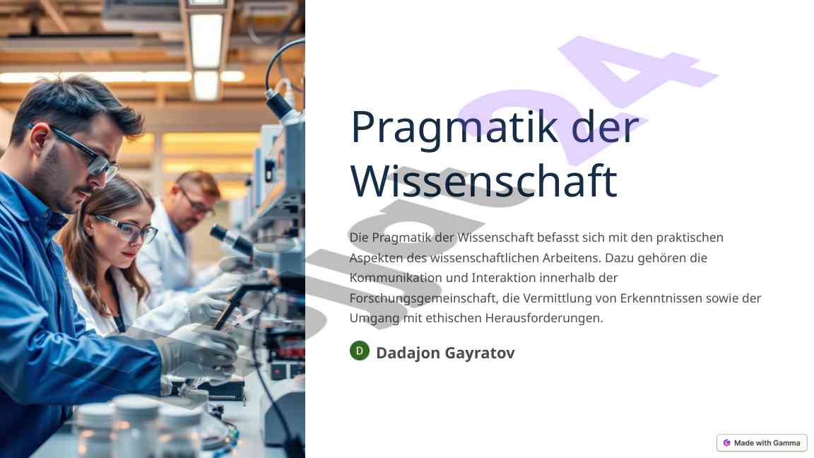 Pragmatik der wissenschaft und ihre aspekte