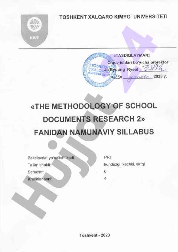 The methodology of school documents research