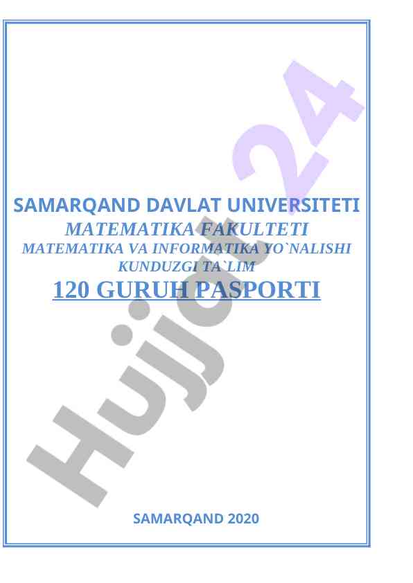 Matematika va informatika kunduzi talim