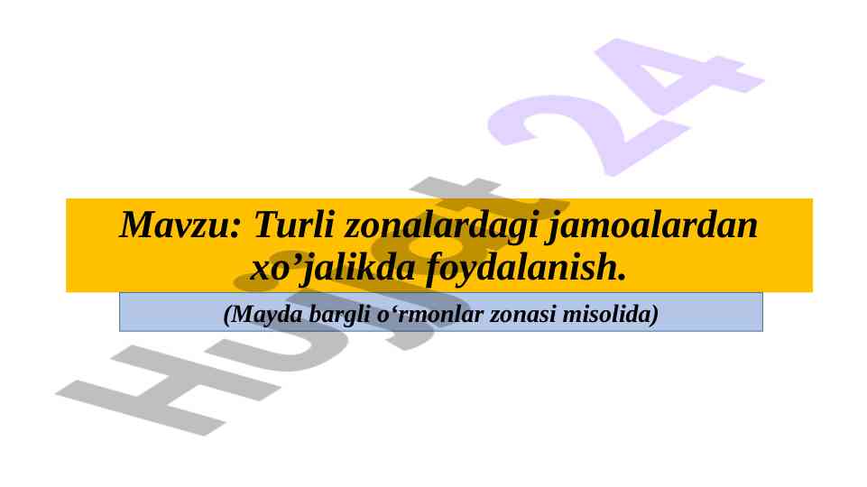 Turli zonalar va o'rmonlarning ahamiyati
