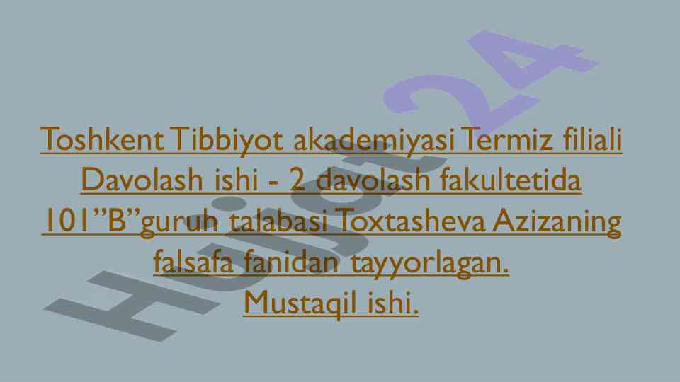 Falsafada inson muammosi asosiy tahlil