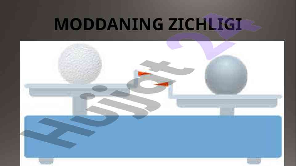 Moddaning zichligi va hajm orasidagi bog‘liqlik