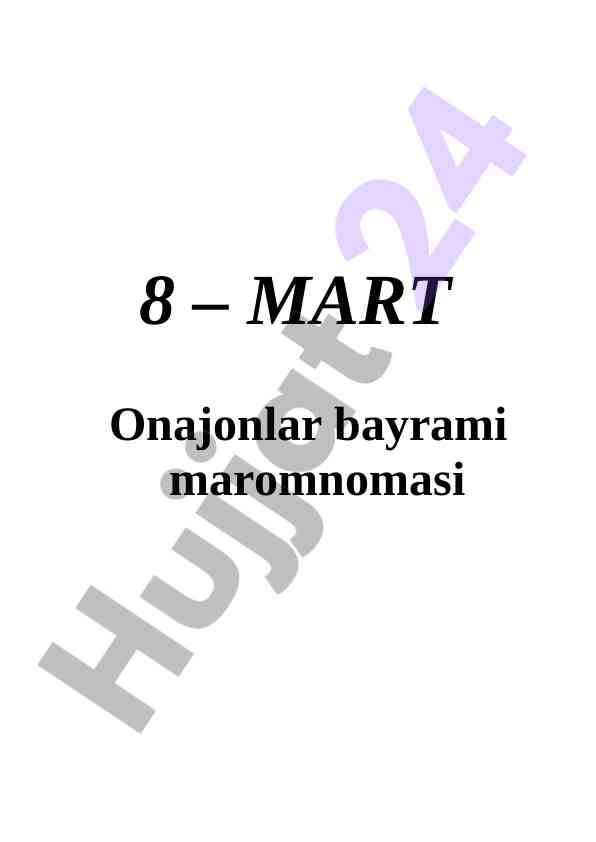 Onajonlar bayrami dasturi taqdimoti