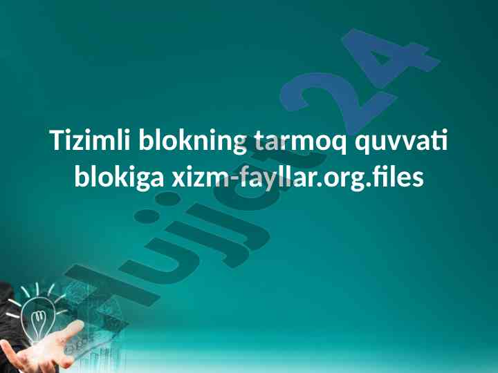 Energiya Blokining Asosiy Vazifalari