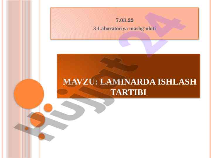 Laminar shkafda ishlash tartibi o‘rganish