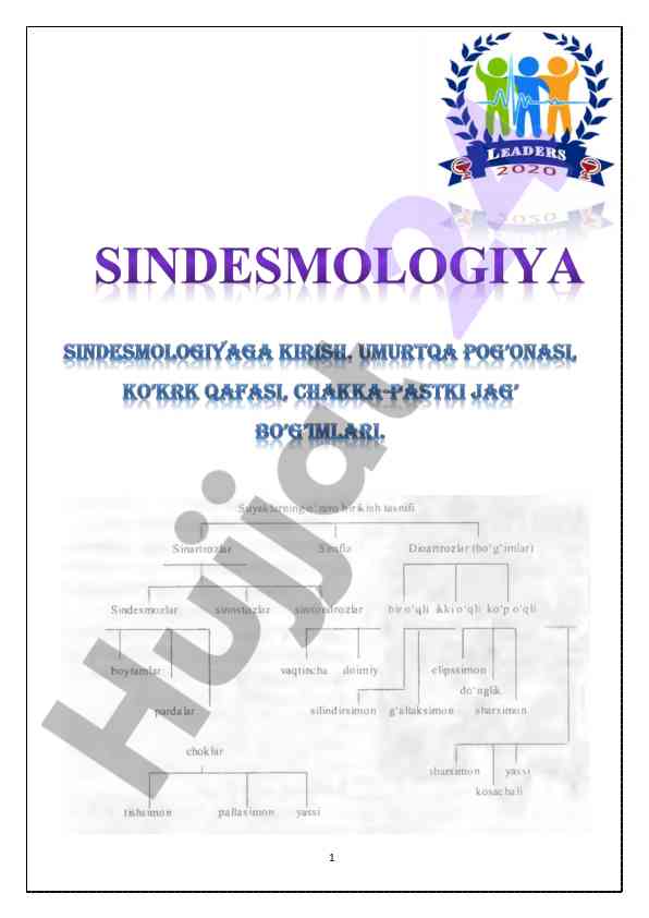 Sindesmologiya asoslari va amaliyot