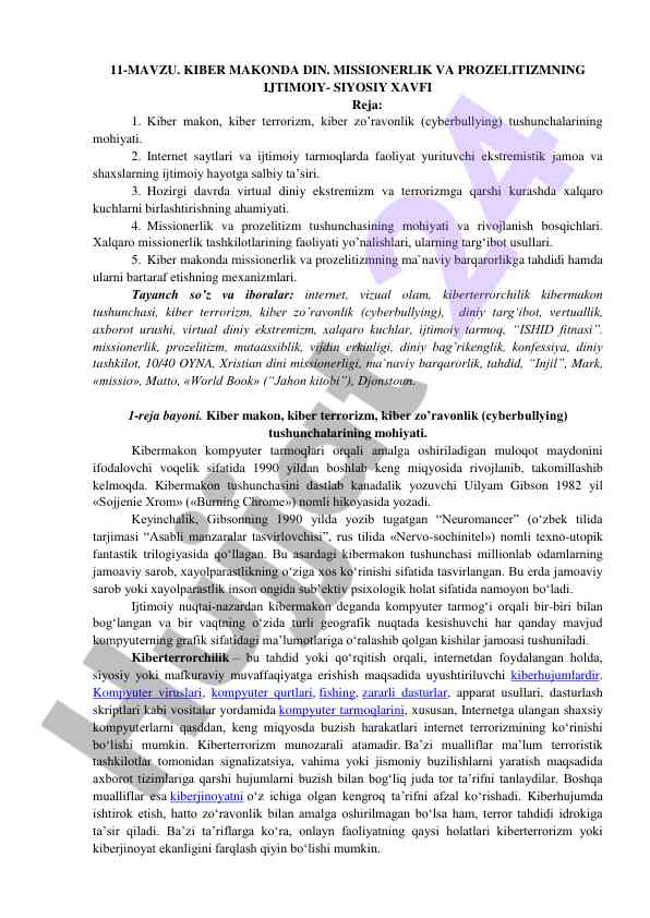 Kiber makonda din missionerlik va prozelitizm