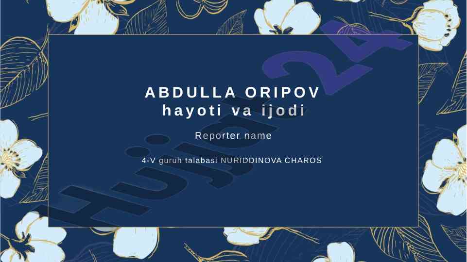 Abdulla oripov hayoti va ijodi haqida maqola