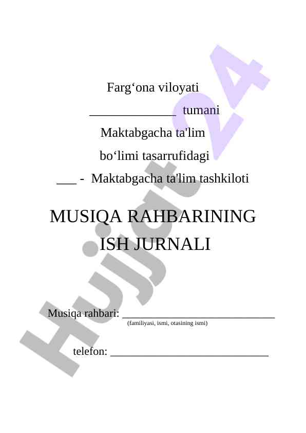 Maktabgacha ta'lim tashkiloti uchun musiqa rahbari jurnali