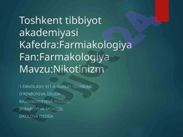 Nikotinizm davolash usullari va ta'sirlari