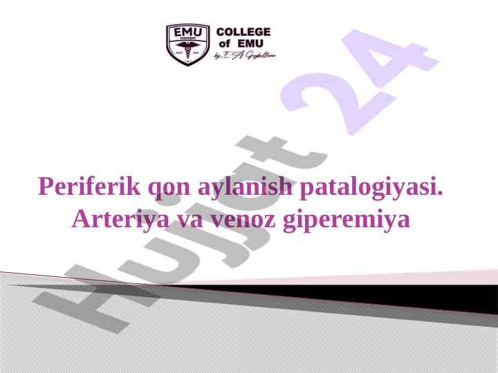 Periferik qon aylanish patologiyasi va giperemiya