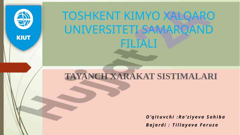Odam skeletining tuzilishi va tayanch harakat sistemi