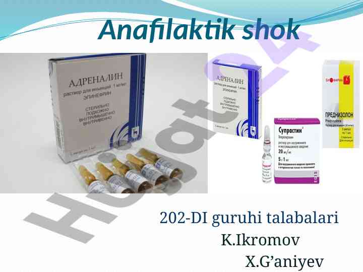 Anafilaktik shok: sabablari va birinchi yordam
