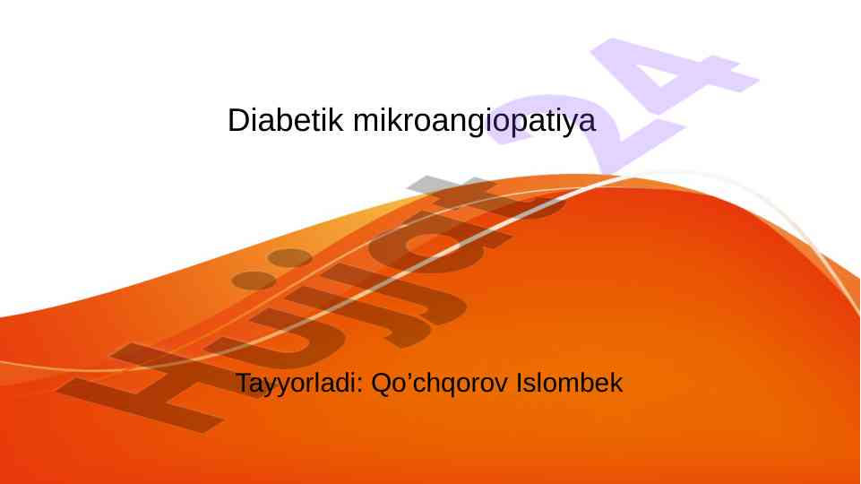 Diabetik mikroangiopatiya: tomirlar va patologik jarayonlar