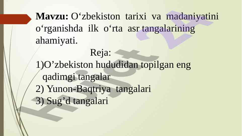 O‘zbekiston tarixi va madaniyatidagi tangalar ahamiyati