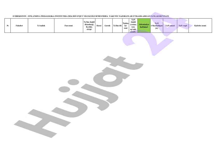 Final control exams for foreign language subjects