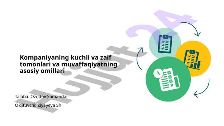 Kompaniyaning kuchli va zaif tomonlari tahlili