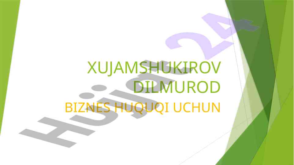 Raqobatning huquqiy taminlanishi va turlari