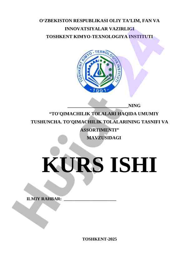 To'qimachilik Tolalari Haqida Umumiy Tushuncha