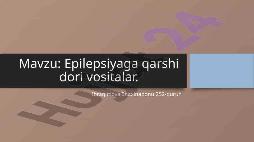 Epilepsiyaga qarshi dori vositalari tahlili