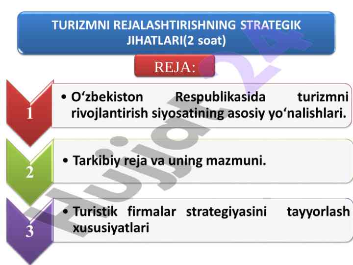 Davlatning turizm sohasidagi siyosati tahlili