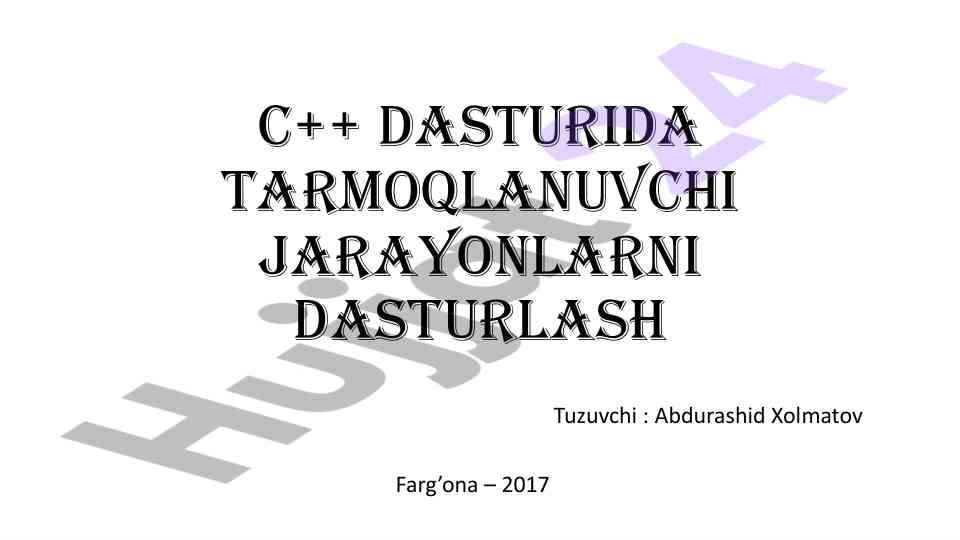 C++ dasturida tarmoqlanuvchi jarayonlarni dasturlash
