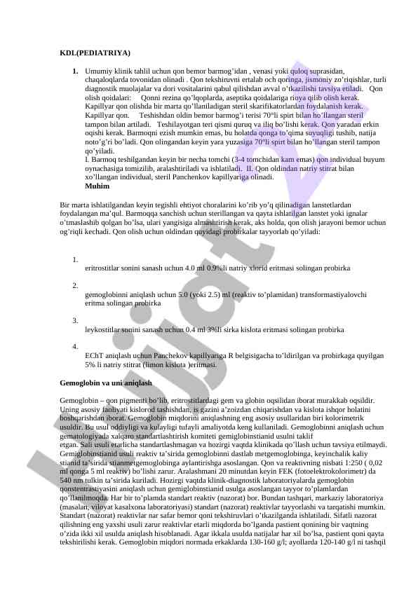 Umumiy klinik tahlil uchun qon olish qoidalari