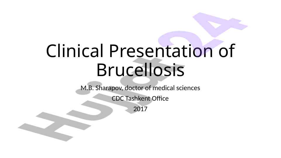 Clinical presentation of brucellosis and its impacts