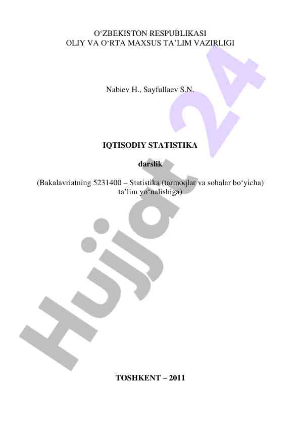 Iqtisodiy statistikaga oid darslik taqdimoti