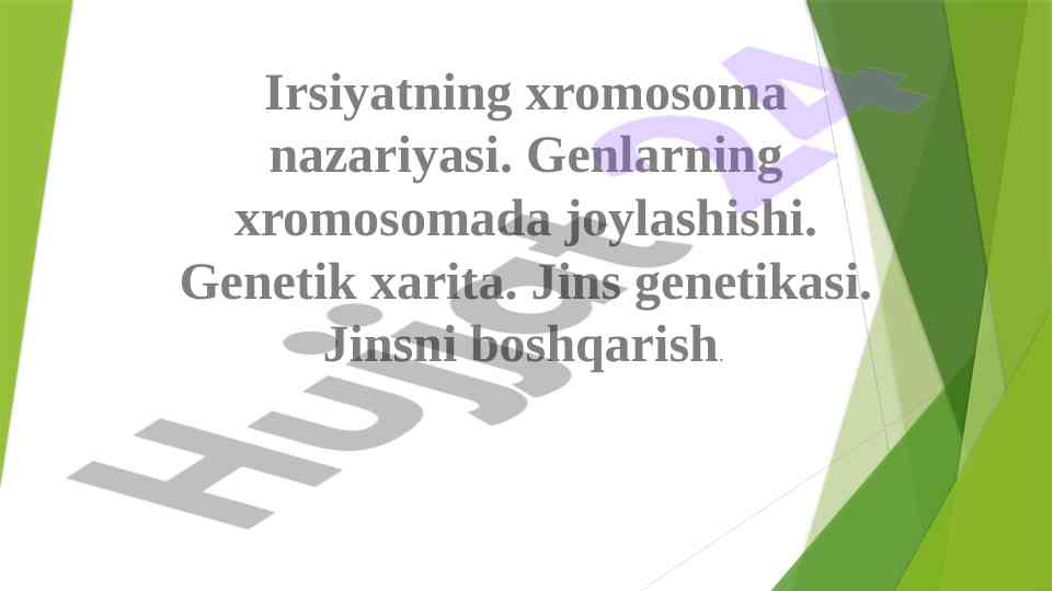 Irsiyat va xromosoma nazariyasi haqida ma'lumotlar