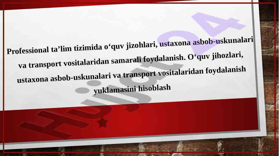 Samarali o‘quv jihozlari va ustaxona asboblaridan foydalanish