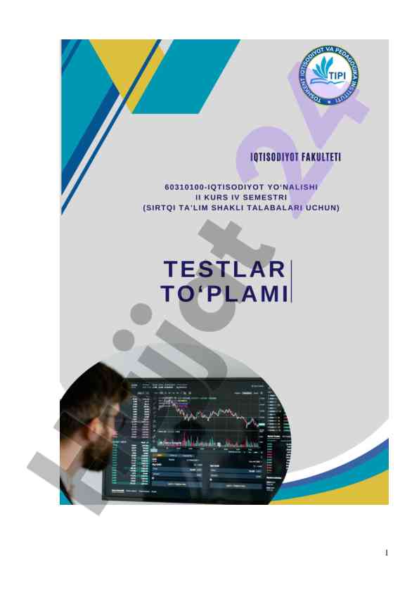 Makroiqtisodiyot fanidan iv-semestr uchun testlar