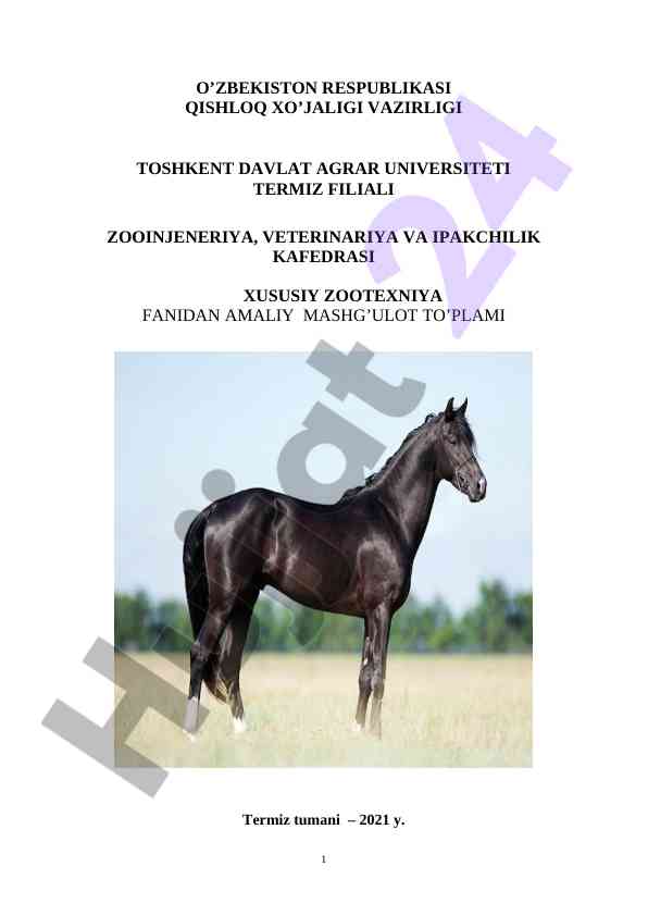 Qoramollarni o‘rganish amaliy mashg‘ulotlari