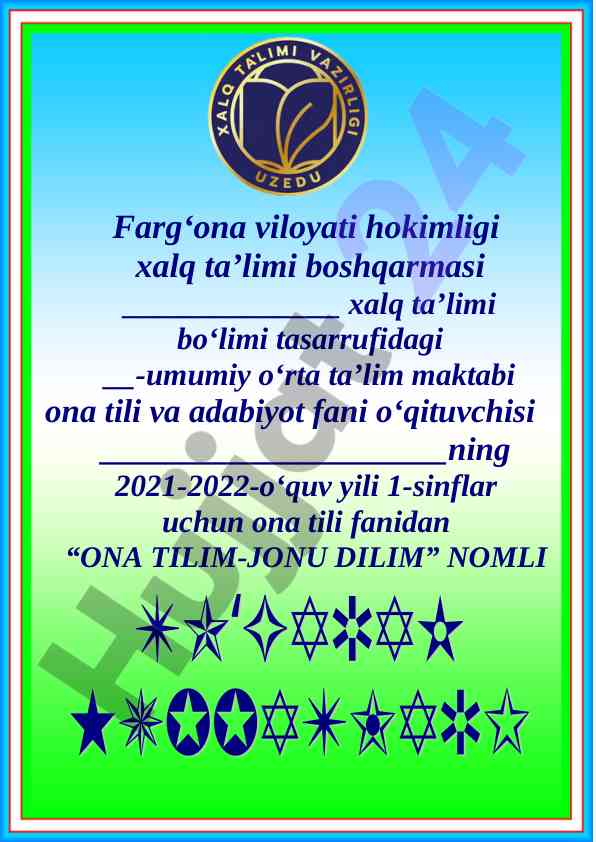 Ona tilim-jonu dilim to‘garak a‘zolari haqida ma’lumot
