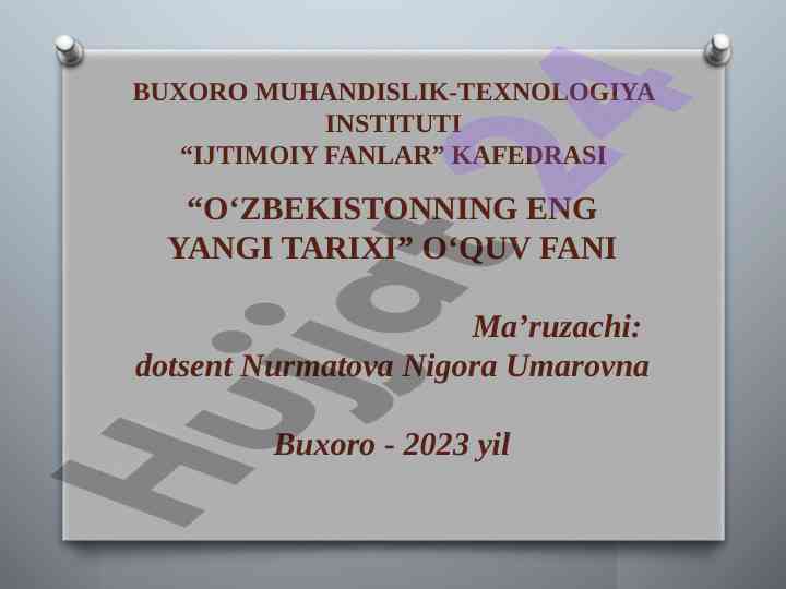 Mustaqil o‘zbekistonning tarixi va ahammiyati