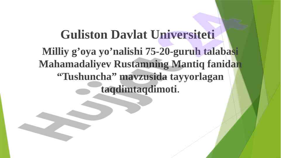 Mantiq fanidan tushuncha mavzusida taqdimot