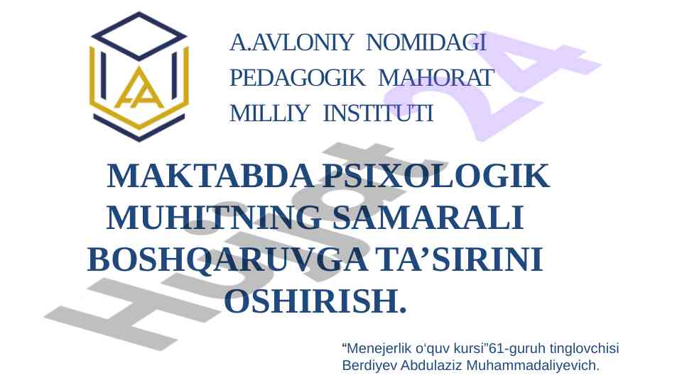 Maktabda psixologik muhitning samarali boshqaruvi