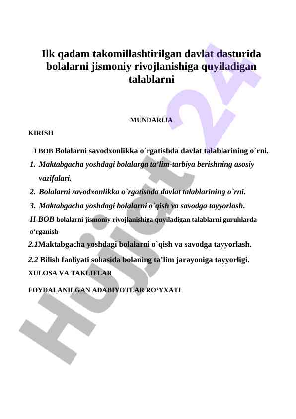 Bolalarni Ta’lim-Tarbiya Berish Asosiy Vazifalari