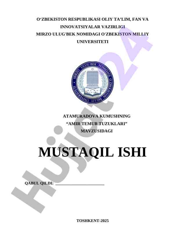 Amir Temur Tuzuklari Va Ta’lim Tizimidagi O‘rni