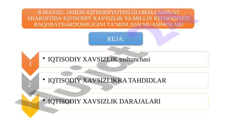 Mavjud rejalar yuzasidan tahlil va takliflar