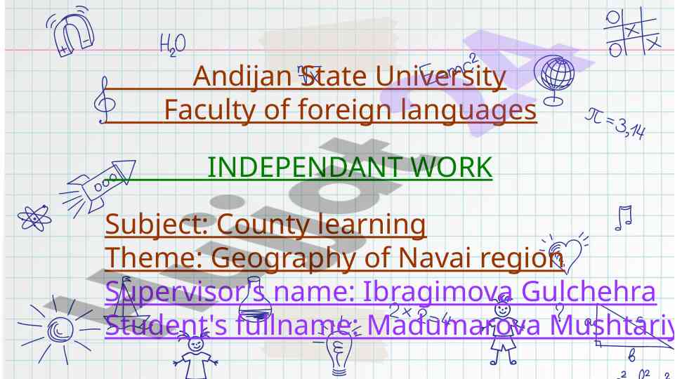 Geography of navai region in uzbekistan