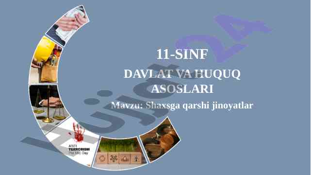 Shaxsga qarshi jinoyatlar asoslari