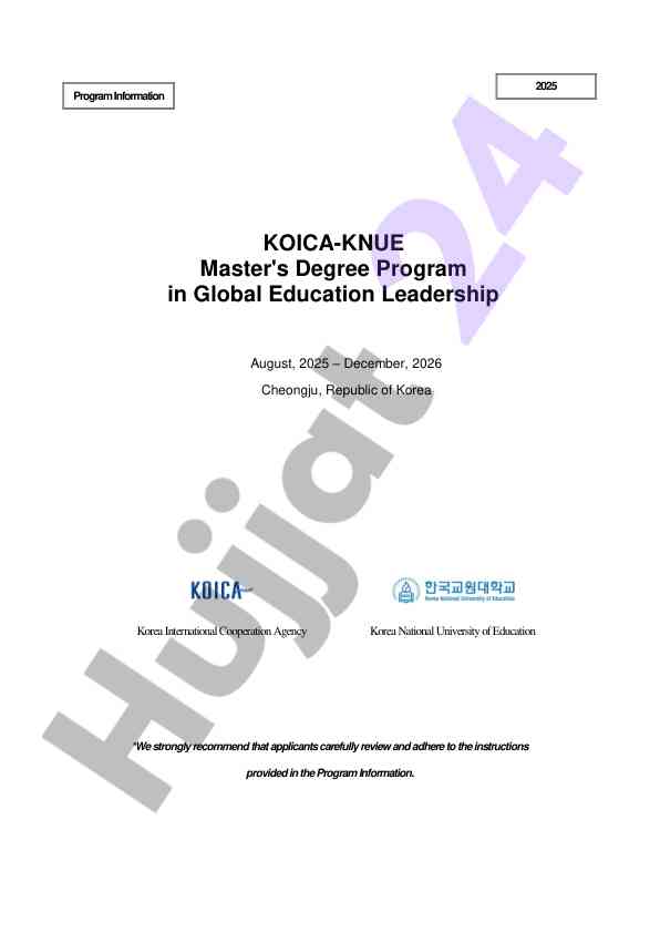 Koica-knue master's program in global education