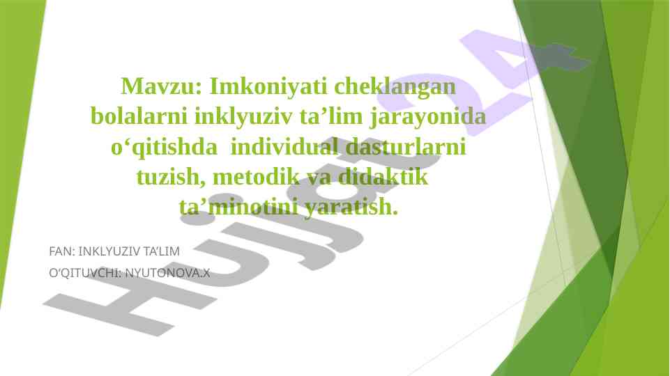 Imkoniyati cheklangan bolalar uchun inklyuziv ta’lim