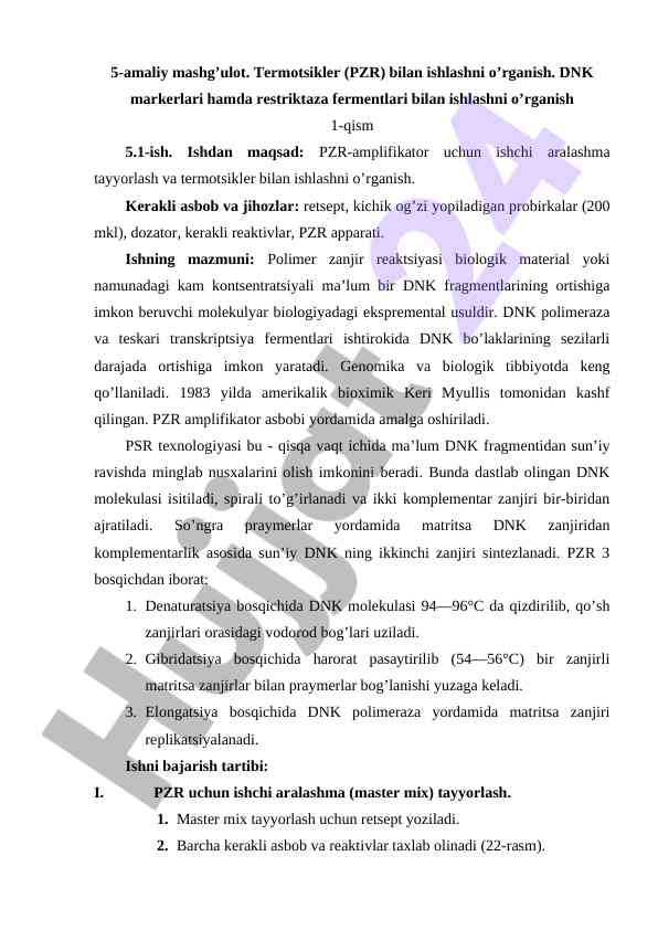 Amaliy mashg'ulot: termotsikler bilan ishlash
