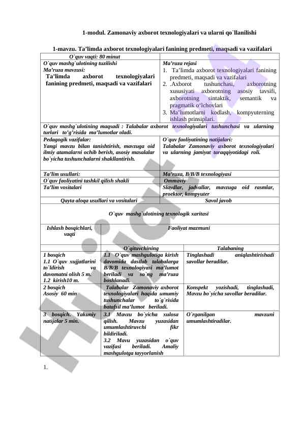 Zamonaviy axborot texnologiyalari ta’limda qo’llanilishi