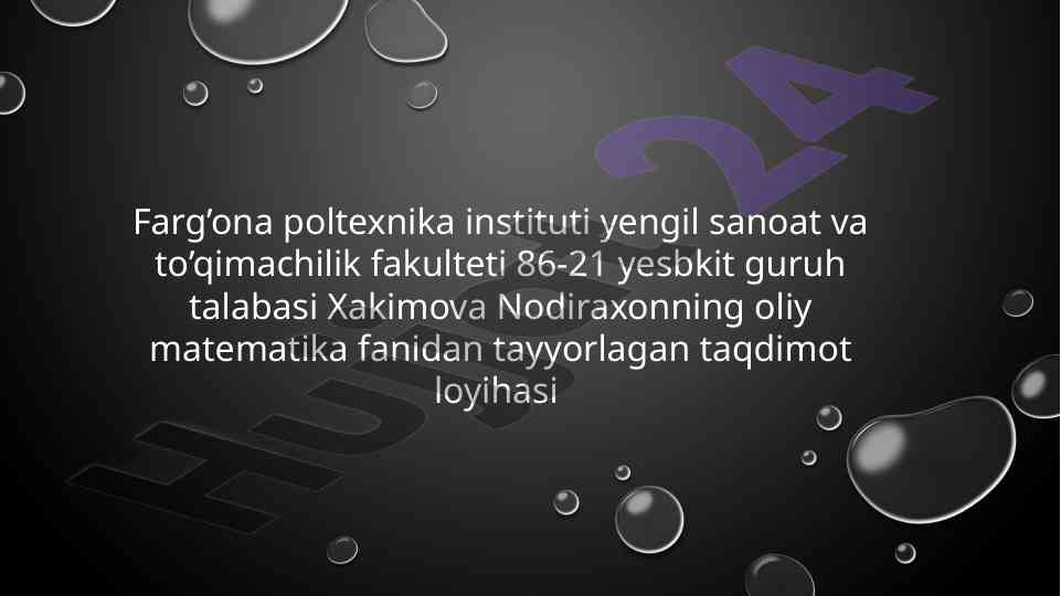 Ketma ketlik va uning limiti taqdimoti