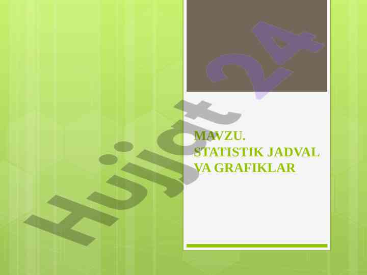 Statistik jadval va grafiklar taqdimoti