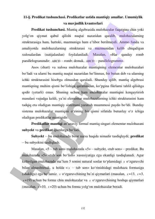 Predikat tushunchasi va mantiqiy amallar tahlili